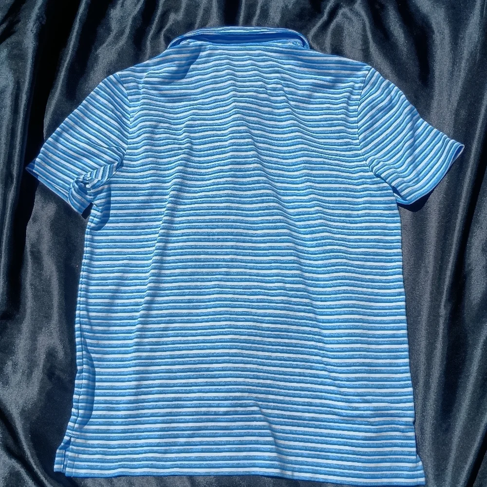 Puma Blue Polo Shirt with Classic Stripes - Picture 12 of 12